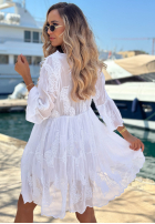 Haftowana Kleid z koronką boho Summer Lady Weiß