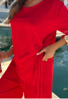 Set wiązana Bluse i Hose wide leg Elite Holiday Rot
