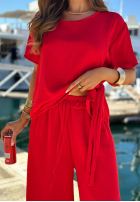 Set wiązana Bluse i Hose wide leg Elite Holiday Rot
