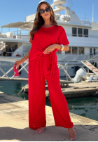 Set wiązana Bluse i Hose wide leg Elite Holiday Rot