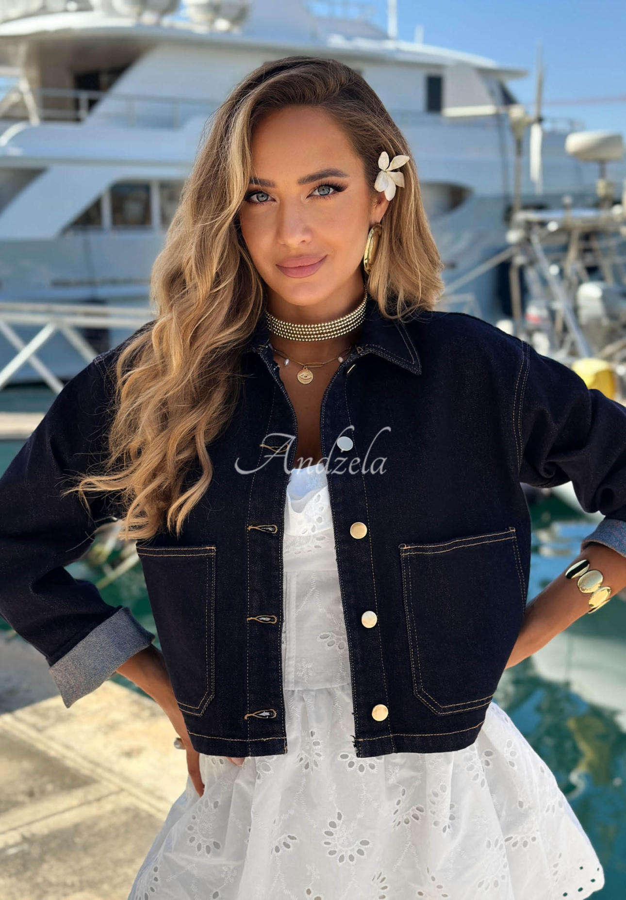 Jeanshemd Goodness Returns Dunkelblau