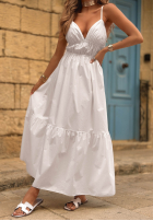 Bawełniana Kleid midi na ramiączkach Sunset Lagoon Camel
