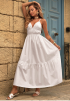 Bawełniana Kleid midi na ramiączkach Sunset Lagoon Camel