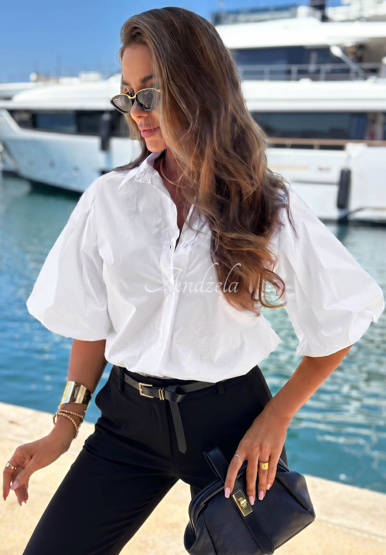 Baumwoll-Zigarettenhosen Sunny Bari Schwarz