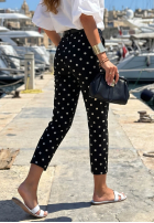 Bawełniane Hose Chinohose w Punkte Sunny Bari Schwarz
