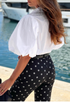 Bawełniane Hose Chinohose w Punkte Sunny Bari Schwarz