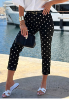 Bawełniane Hose Chinohose w Punkte Sunny Bari Schwarz