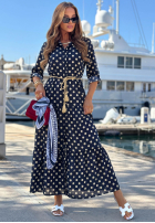 Koszulowa Kleid w Punkte Summer Dots Dunkelblau