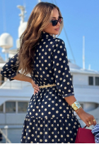 Koszulowa Kleid w Punkte Summer Dots Dunkelblau