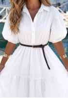 Koszulowa Kleid maxi z bufkami Summer Light Dunkelblau