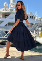 Koszulowa Kleid maxi z bufkami Summer Light Dunkelblau