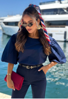 Baumwoll-Zigarettenhosen Sunny Bari Dunkelblau
