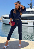 Baumwoll-Zigarettenhosen Sunny Bari Dunkelblau