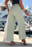 Material Hose wide leg w paski El Marino biało-Blau
