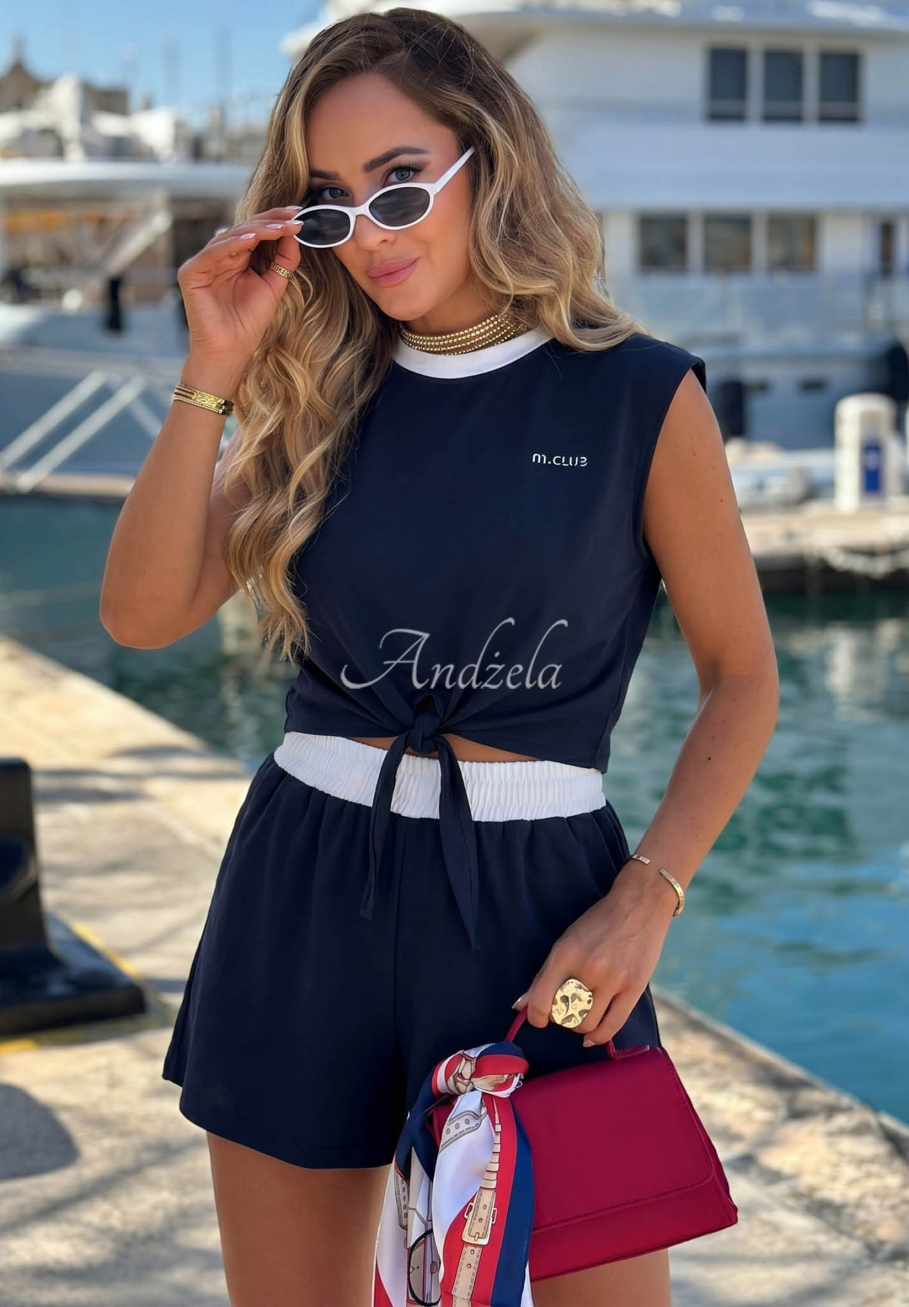 Baumwollshorts Marina Club Dunkelblau