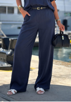 Material Hose wide leg z paskiem Calm Water Dunkelblau