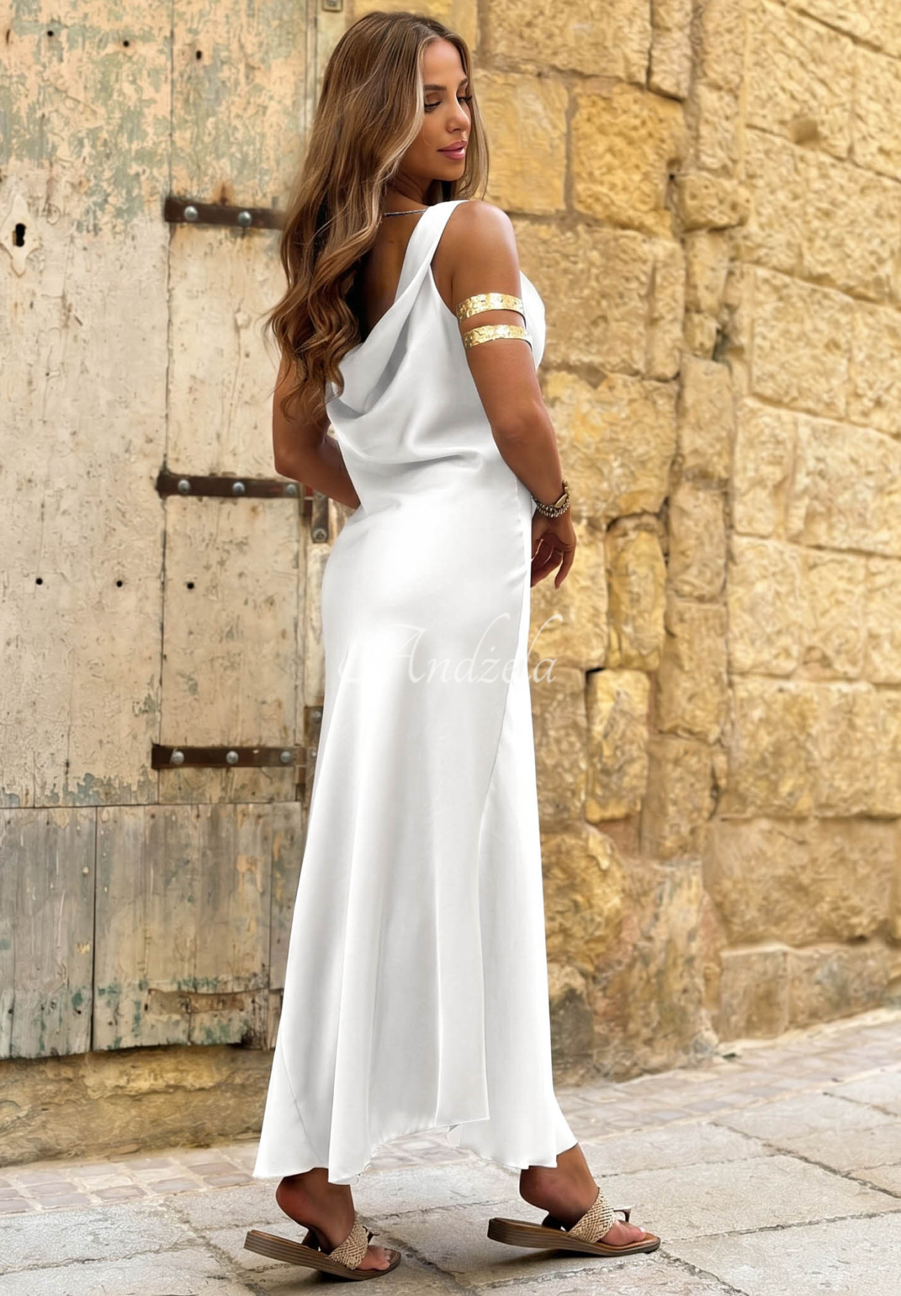 Satin-Trägerkleid Silky Dreams Weiß