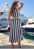 Koszulowa Kleid w paski Beach Picnic biało-Dunkelblau