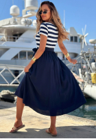 Kleid midi w paski Marine Coast biało-Dunkelblau