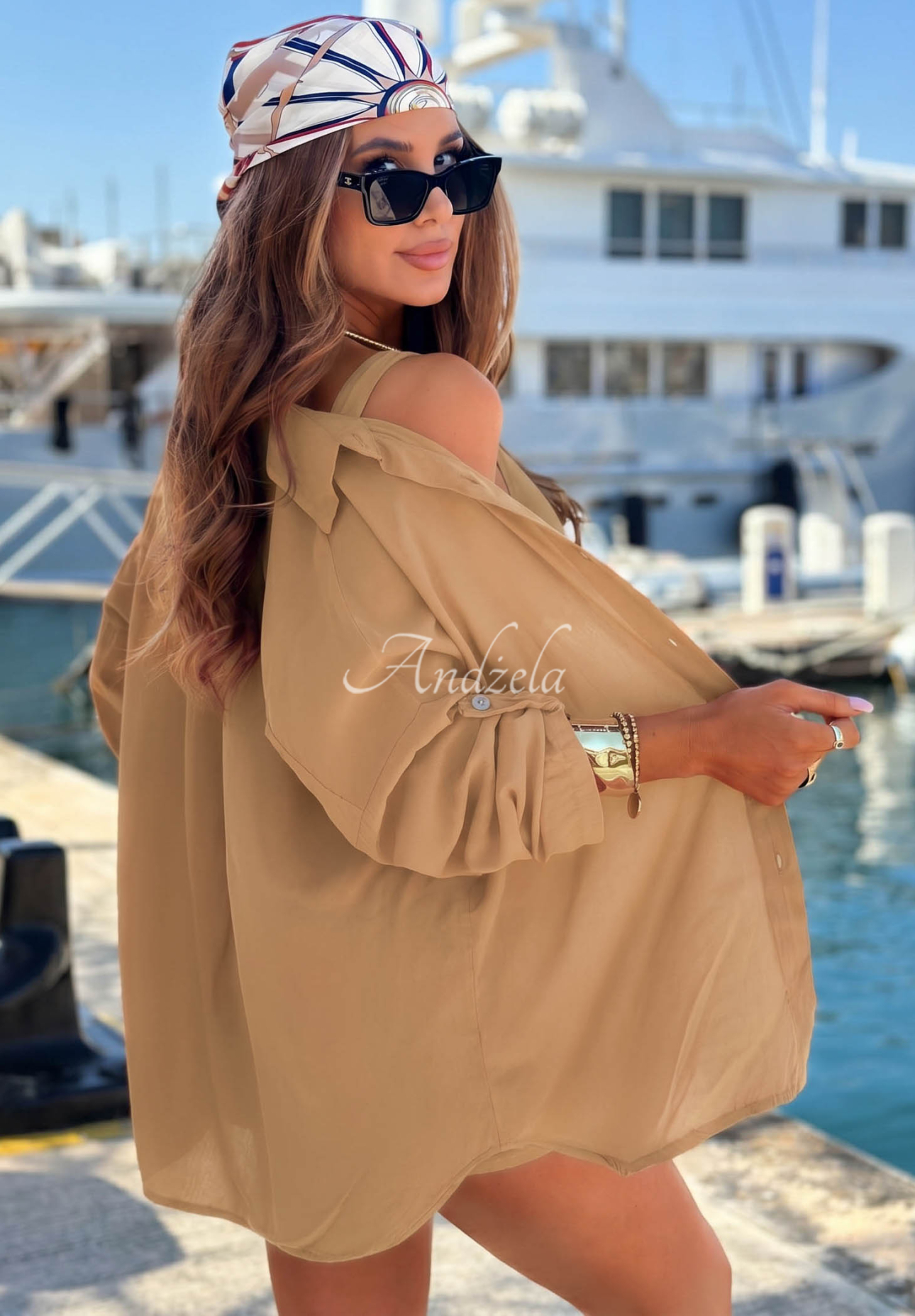 Viskoseset Hemd und Shorts Summer Essence Camel