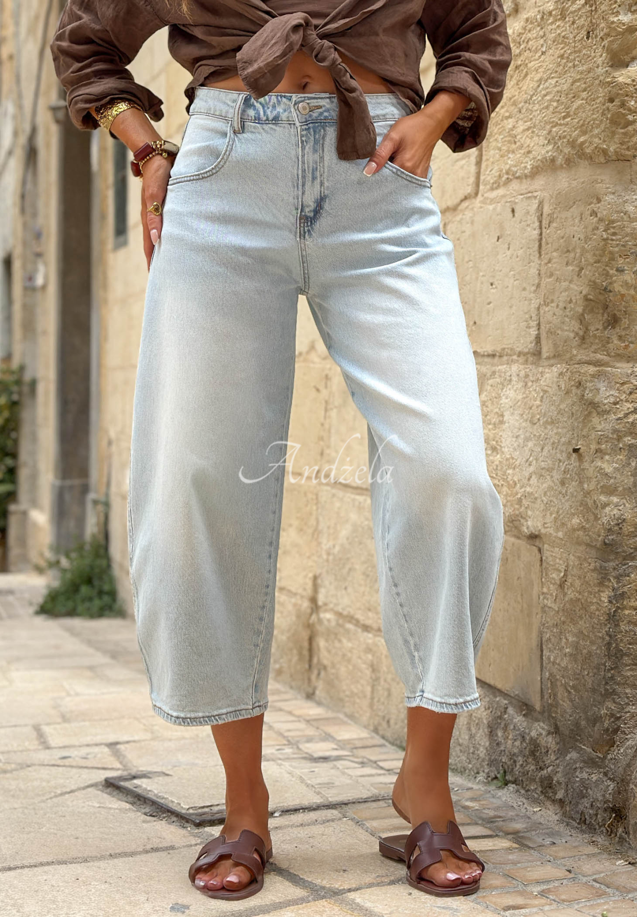 Ballon-Jeanshose Let It Flow Let It Flow Hellblau