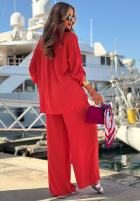 Viskose-Set Hemd und Hose wide leg Summer Skies Rot