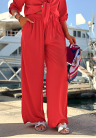 Viskose-Set Hemd und Hose wide leg Summer Skies Rot