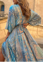 Wzorzysta Kleid maxi z szerokimi rękawami Summer Doll Pistaziengrün