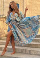 Wzorzysta Kleid maxi z szerokimi rękawami Summer Doll Pistaziengrün