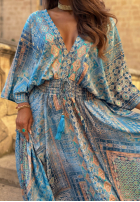 Wzorzysta Kleid maxi z szerokimi rękawami Summer Doll Pistaziengrün