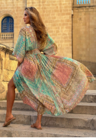 Wzorzysta Kleid maxi z szerokimi rękawami Summer Doll Pistaziengrün