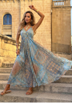 Wzorzysta Kleid maxi na ramiączkach Sun Rituals Blau