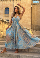Wzorzysta Kleid maxi na ramiączkach Sun Rituals Blau