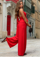 Długi Jumpsuit w panterkę Panther Vibe Schokoladenbraun