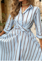 Koszulowa Kleid midi w paski Yacht Lunch Himmelblau