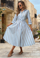 Koszulowa Kleid midi w paski Yacht Lunch Himmelblau