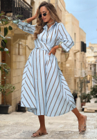 Koszulowa Kleid midi w paski Yacht Lunch Himmelblau