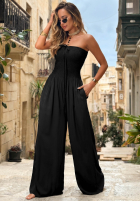 Długi Jumpsuit wide leg bez ramiączek Sonaria Gelb