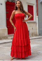 Kleid maxi z falbankami Shimmer Lagoon Gelb