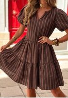 Kleid z bufkami w paski Malta Romance Rot