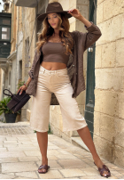 Spodenki Jeans bermudy z paskiem Street Story Beige