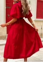 Koszulowa Kleid maxi z bufkami Summer Light Dunkelblau