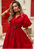 Koszulowa Kleid maxi z bufkami Summer Light Dunkelblau