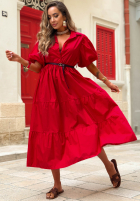 Koszulowa Kleid maxi z bufkami Summer Light Dunkelblau