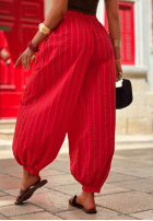 Material Hose w paski Malta Romance Rot
