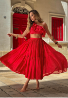 Rock maxi z gumką Taille Malta Delizia Rot