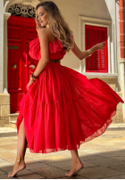 Rock maxi z gumką Taille Malta Delizia Rot