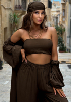Set 4w1 narzutka, Hose, top i Tuch Amore Bello Gelb