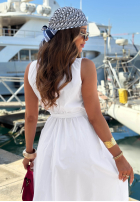 Koszulowa Kleid midi z paskiem Desert Muse Weiß