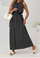 Wiskozowa Kleid maxi w Punkte Sun & Dots Schwarz